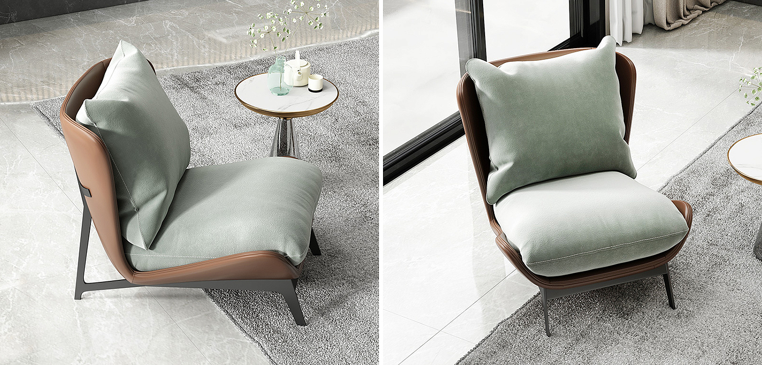 Кресло Maxwell Green Textile Leather Armchair Кресло Maxwell Green Textile Leather Armchair - Loft-Concept в Волгограде