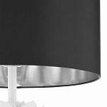 Торшер с декором в виде белого цветка магнолии на каркасе и черным абажуром White Magnolia варинант исполнения - 3 | Loft Concept в Волгограде