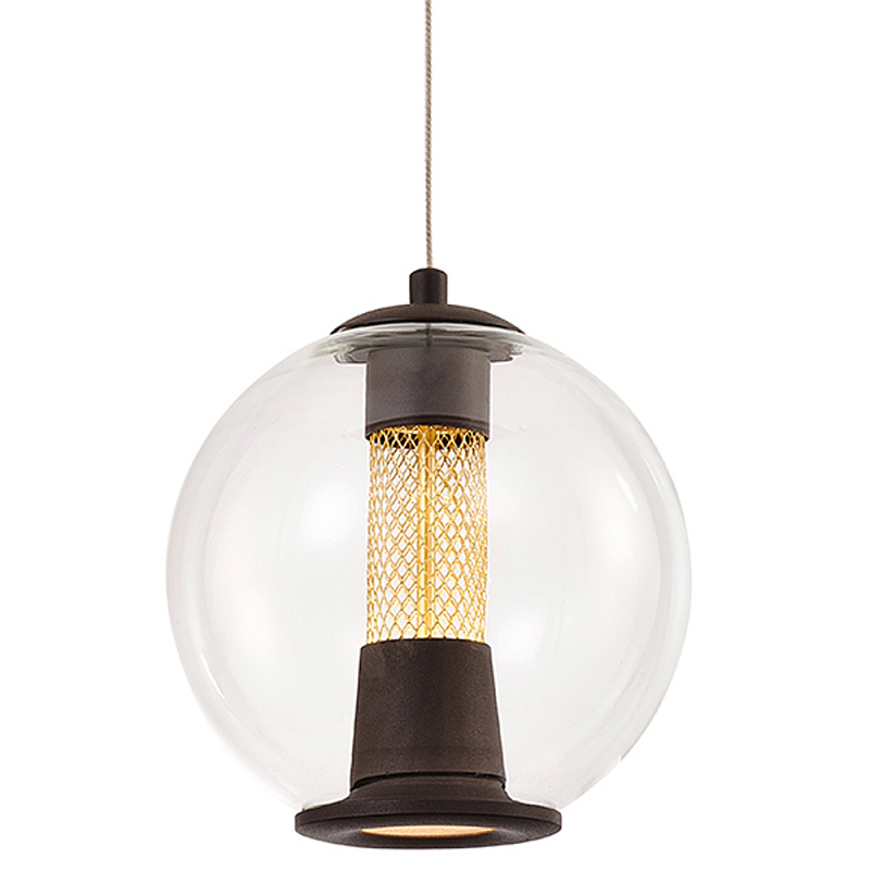 Подвесной светильник с плафоном в форме шара Inner Gleam Orb black Черный Прозрачное Стекло Золотой Подвесной светильник с плафоном в форме шара Inner Gleam Orb black Черный Прозрачное Стекло Золотой в Волгограде | Loft Concept