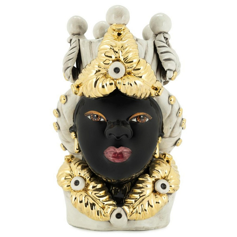 Ваза Vase Moro Lady Eve Gold Черный Бежевый Золотой Ваза Vase Moro Lady Eve Gold Черный Бежевый Золотой в Волгограде | Loft Concept