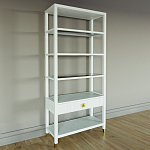 Стеллаж Elsa Dreams White со стеклянными полками и ящиком варинант исполнения - 1 | Loft Concept в Волгограде