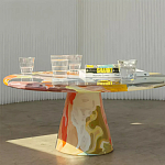 Дизайнерский журнальный стол с цветным орнаментом Unyly варинант исполнения - 2 | Loft Concept в Волгограде