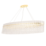 Люстра подвесная овальная с рельефными стеклянными панелями и золотым металлическим каркасом Textured Glass Chandelier варинант исполнения - 1 | Loft Concept в Волгограде