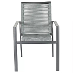 Стул темно-серый с высокой плетеной спинкой и сиденьем Braided Strength варинант исполнения - 1 | Loft Concept в Волгограде