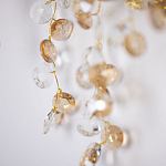 Бра золотого цвета с ветвями и прозрачными хрустальнымих подвесками Droplet Chandelier варинант исполнения - 5 | Loft Concept в Волгограде