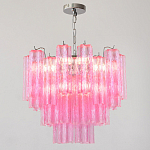 Элитная Люстра Textured Glass Pink Chandelier Ярко Розовое стекло варинант исполнения - 3 | Loft Concept в Волгограде