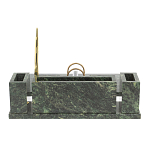 Настольный письменный набор из змеевика с подставкой под календарь и часами Successful Leader варинант исполнения - 3 | Loft Concept в Волгограде