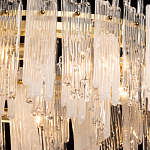 Люстра круглая с прозрачными стержнями разной длины Textured Glass Chandelier варинант исполнения - 5 | Loft Concept в Волгограде