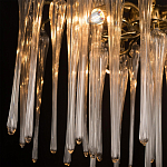 Люстра подвесная круглая в виде ветвей деревьев бронзового цвета с прозрачными подвесками-каплями Droplet Chandelier варинант исполнения - 6 | Loft Concept в Волгограде