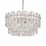 Круглая люстра с хрустальными подвесками на серебряном каркасе Gorgeous Crystal Light варинант исполнения - 10 | Loft Concept в Волгограде