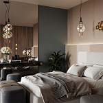 Подвесной светильник черного цвета с прозрачным стеклянным плафоном и золотистой центральной вставкой Virelia  варинант исполнения - 3 | Loft Concept в Волгограде