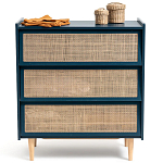Комод с 3-мя ящиками из ротанга Blais Deep Blue Wicker Furniture варинант исполнения - 3 | Loft Concept в Волгограде