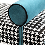 Банкетка Banquette PIED DE POULE с принтом гусиная лапка и синими подлокотниками  варинант исполнения - 3 | Loft Concept в Волгограде