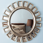 Зеркало-солнце в серебряной раме Silver Sun варинант исполнения - 1 | Loft Concept в Волгограде