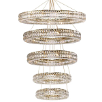 Многоярусная Люстра Elizabeth Золото Вертикальная композиция из пяти хрустальных светильников варинант исполнения - 1 | Loft Concept в Волгограде