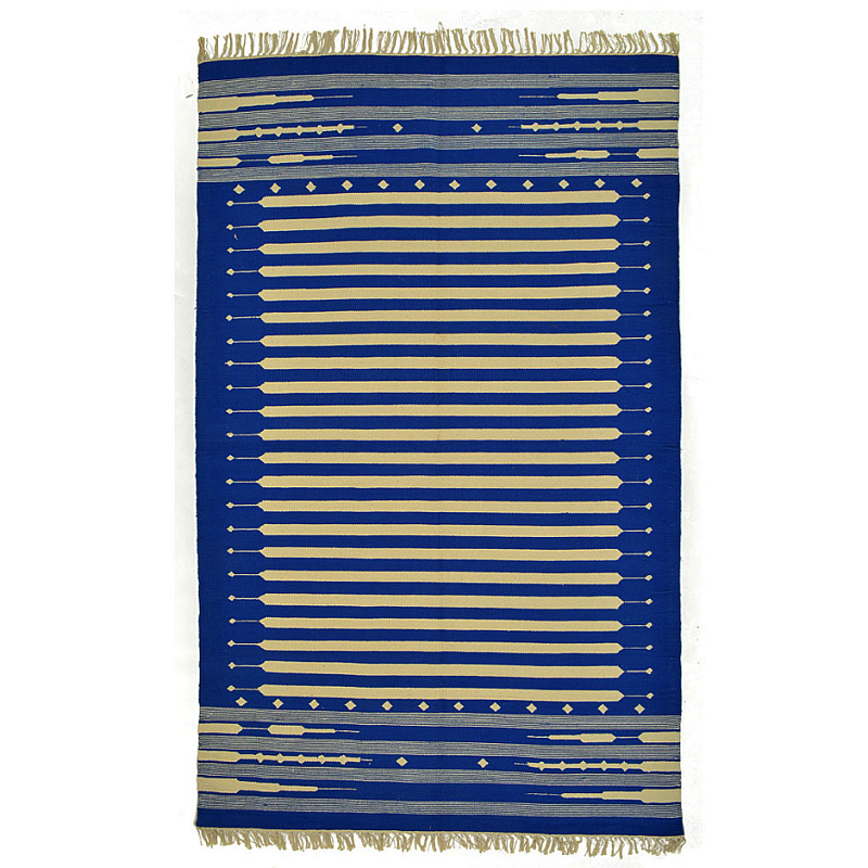 Ковер хлопок Келим Blue Stripe Синий Ковер хлопок Келим Blue Stripe Синий в Волгограде | Loft Concept