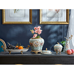 Кувшин с цветочным рисунком и бронзовой ручкой Blue Garden варинант исполнения - 4 | Loft Concept в Волгограде