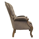 Кресло с мягкой обивкой из коричневого велюра на 4-х деревянных ножках Evelyn Classical Armchair варинант исполнения - 1 | Loft Concept в Волгограде