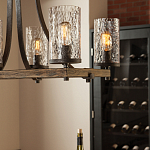 Люстра подвесная с восемью прозрачными стеклянными цилиндрическими плафонами в стиле лофт Feiss варинант исполнения - 8 | Loft Concept в Волгограде