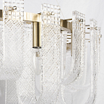 Бра с металлическим основанием золотого цвета и хрустальными подвесками Textured Glass варинант исполнения - 6 | Loft Concept в Волгограде