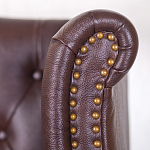 Кресло из натуральной кожи на 4-х деревянных ножках из массива бука Thomas Armchair brown варинант исполнения - 4 | Loft Concept в Волгограде