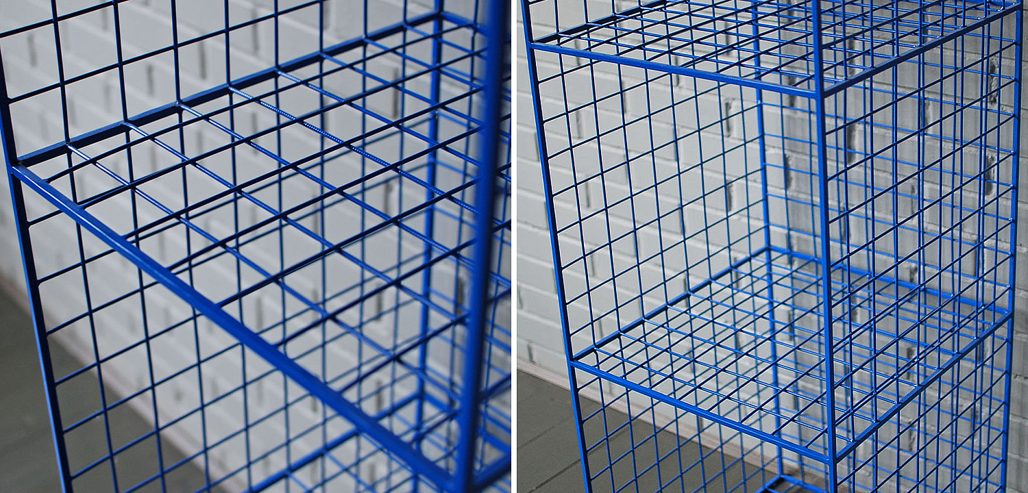 Стеллаж Carney Blue Industrial Metal Rust Rack Стеллаж Carney Blue Industrial Metal Rust Rack - Loft-Concept в Волгограде