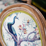 Стул из массива бука с изображением птиц и цветов Beige Green Chinoiserie Garden Chair варинант исполнения - 4 | Loft Concept в Волгограде