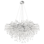 Люстра подвесная с прозрачными стеклянными подвесками в форме капель Диаметр 100 см Droplet Chandelier варинант исполнения - 14 | Loft Concept в Волгограде