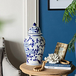 Ваза с крышкой и синим цветочным узором Blue & White Ornament  варинант исполнения - 8 | Loft Concept в Волгограде