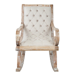 Кресло-качалка с мягкой обивкой из льна Ella Armchair beige варинант исполнения - 1 | Loft Concept в Волгограде