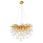 Люстра подвесная с прозрачными стеклянными подвесками в форме капель Диаметр 60 см Droplet Chandelier варинант исполнения - 2 | Loft Concept в Волгограде