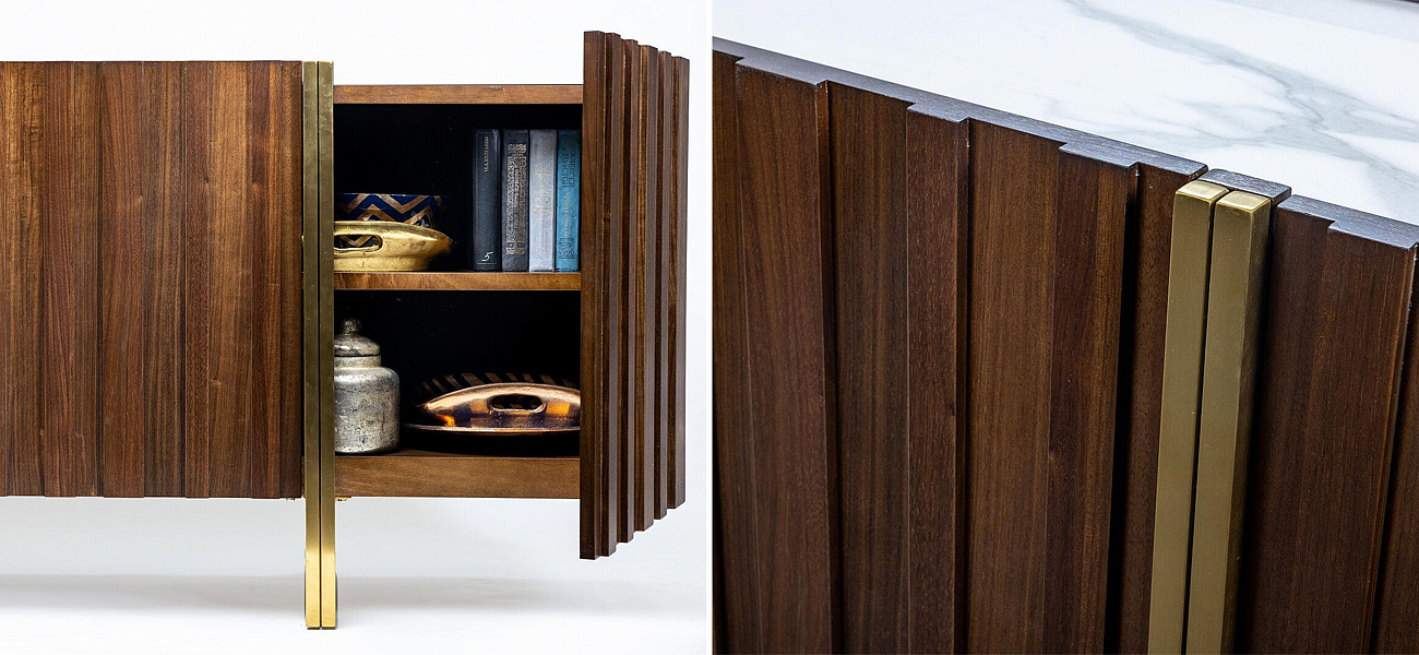 Комод с мраморной столешницей Walnut Veneer - Loft-Concept в Волгограде