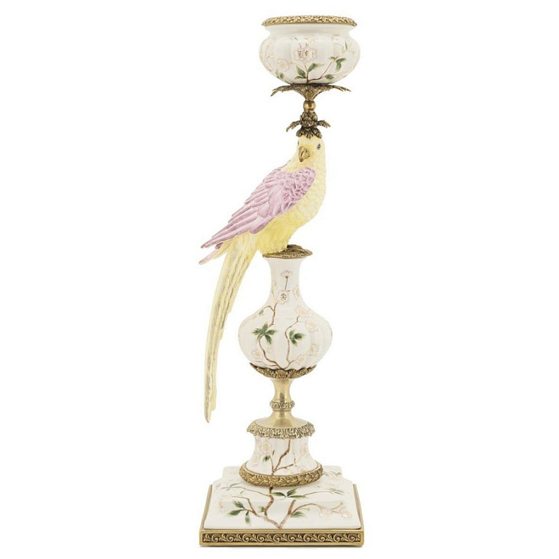 Подсвечник Candleholder Parrot Atlantide Yellow Pink Желтый Розовый Белый Бронза Подсвечник Candleholder Parrot Atlantide Yellow Pink Желтый Розовый Белый Бронза в Волгограде | Loft Concept