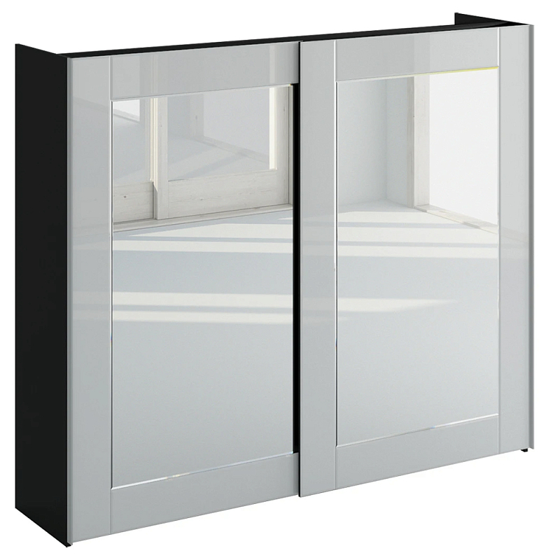 Шкаф-купе White Crystal Черный Белый Зеркало в Волгограде | Loft Concept 