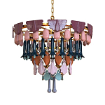 Люстра круглая с декором из разноцветных элементов в виде листьев Changing Seasons варинант исполнения - 10 | Loft Concept в Волгограде