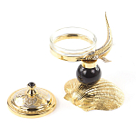 Икорница с декором "Стерлядка на ракушке" с гравировкой на подставке из натурального камня Обсидиан Decorative Cavair Dishes варинант исполнения - 2 | Loft Concept в Волгограде