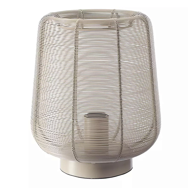 Настольная лампа с плетеным металлическим плафоном Wicker Iron Lamp Бежевый Черный Настольная лампа с плетеным металлическим плафоном Wicker Iron Lamp Бежевый Черный в Волгограде | Loft Concept