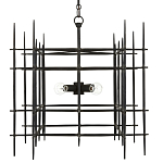 Люстра черная квадратной остроконечной формы Black Square варинант исполнения - 3 | Loft Concept в Волгограде