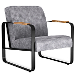 Кресло серый велюр с жесткими подлокотниками на полозьях Ashton варинант исполнения - 1 | Loft Concept в Волгограде