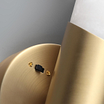 Бра с вытянутым цилиндрическим плафоном из белого алебастра на круглом основании Латунь Cryptocrystalline Stone варинант исполнения - 3 | Loft Concept в Волгограде