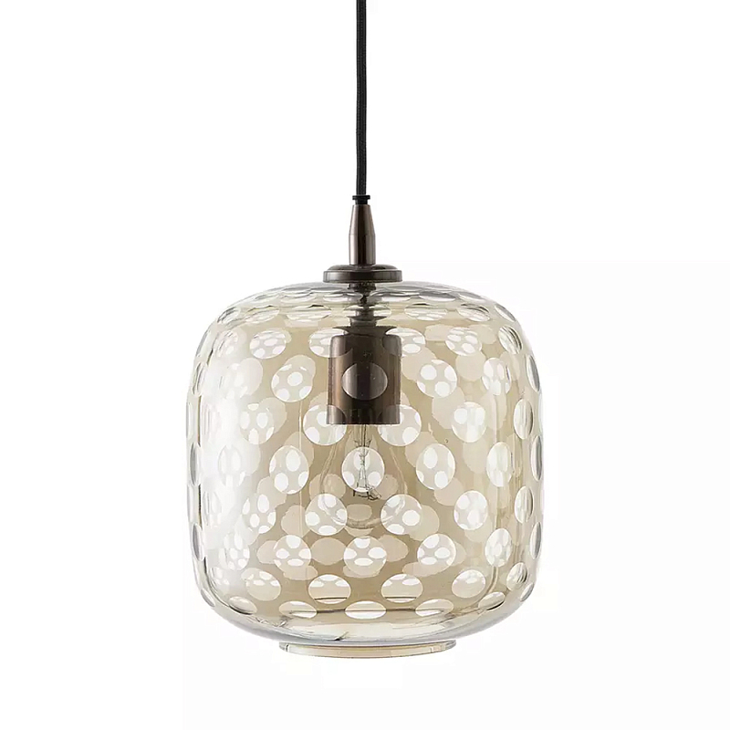 Подвесной светильник с плафоном из стекла с рельефным узором Glass lampshade with Relief Pattern Коричневый Подвесной светильник с плафоном из стекла с рельефным узором Glass lampshade with Relief Pattern Коричневый в Волгограде | Loft Concept