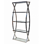 Металлический стеллаж со стеклянными полками Molecule варинант исполнения - 1 | Loft Concept в Волгограде