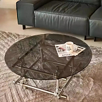 Дизайнерский журнальный стол с круглой столешницей на стальном основании Rivetyk варинант исполнения - 3 | Loft Concept в Волгограде