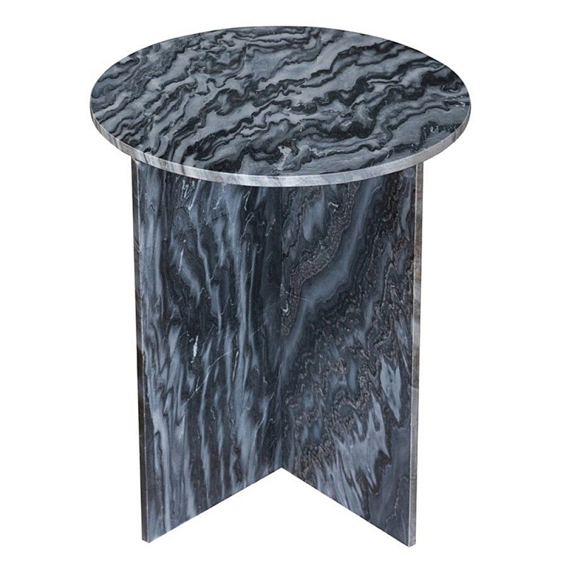 Столик кофейный с столешницей из черного мрамора Compact Black Marble Table Черный Мрамор Nero в Волгограде | Loft Concept 