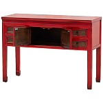 Деревянная консоль в китайском стиле с ящиками и дверцами красная Chinese Console Table варинант исполнения - 3 | Loft Concept в Волгограде