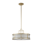 Подвесной светильник цвета латунь с белым матовым плафоном с геометрическим рисунком Feiss варинант исполнения - 2 | Loft Concept в Волгограде