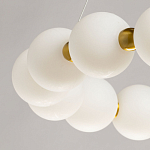 Люстра круглая с матовыми белыми шарами PEARLS Suspension варинант исполнения - 10 | Loft Concept в Волгограде