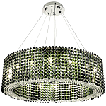 Круглая люстра с хрустальными подвесками хром Crystal Art Chrome Green Chandelier 16 варинант исполнения - 2 | Loft Concept в Волгограде