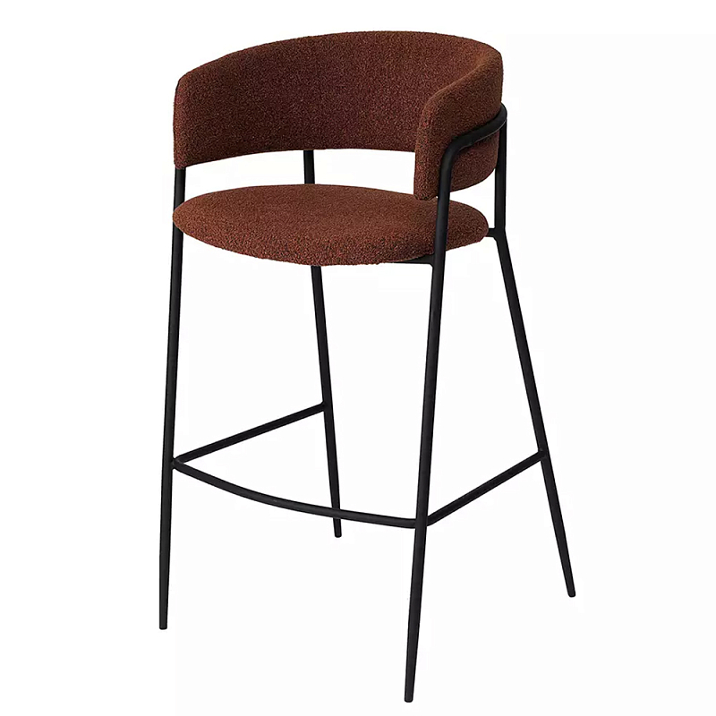 Стул полубарный с каркасом из металла и мягким сиденьем и спинкой Soft and Practical Капучино Терракотовый Стул полубарный с каркасом из металла и мягким сиденьем и спинкой Soft and Practical Капучино Терракотовый в Волгограде | Loft Concept