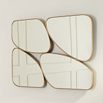 Зеркало в ассиметричной раме золотистого цвета Chaotic варинант исполнения - 3 | Loft Concept в Волгограде